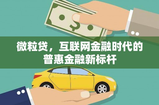 富顺微粒贷，互联网金融时代的普惠金融新标杆