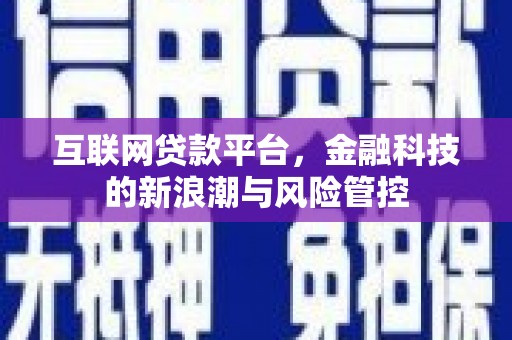 富顺互联网贷款平台，金融科技的新浪潮与风险管控