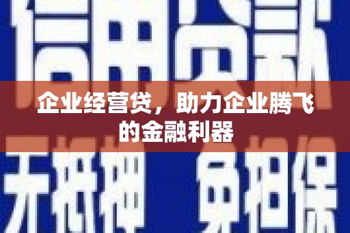富顺企业经营贷，助力企业腾飞的金融利器