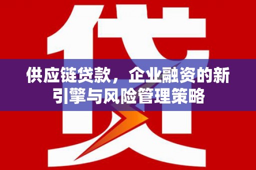 富顺供应链贷款，企业融资的新引擎与风险管理策略