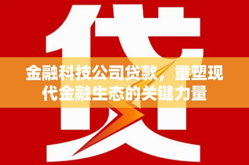 富顺金融科技公司贷款，重塑现代金融生态的关键力量