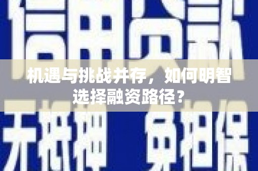 富顺机遇与挑战并存，如何明智选择融资路径？